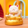 Lucky cat money bag desktop ornament resin lucky fortune figurine for home office decor - P041 Gold Storage Style