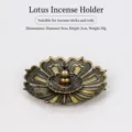 Quemador de incienso de loto en bronce con soporte de calabaza para aromaterapia en casa. - Incienso de Espirales Y Varillas Disponible / Bronce Antiguo