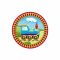Disposable paper plates 10pcs 18cm cartoon train party tableware birthday decoration - 7 inch 10PCS
