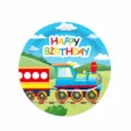 Cartoon train birthday party paper plates, 23cm disposable tableware for kids party decor. - 9 inch 10PCS