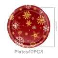 Weihnachten Schneeflocke Einweg Pappteller für Party Dekoration, 23cm 10 Stück Packung - 9 Zoll Teller / 10er Pack