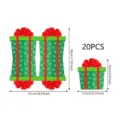 Kerstcadeau doos papier decoratie set, groen met rode strik, set van 20 stuks. - Kerstcadeau Gevormde Servet / Verpakking van 20