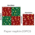 Serviettes en papier imprimees de Noel jetables decoration de fete pack de 20 pcs - Serviettes