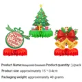Christmas honeycomb ornaments details, festive tree bauble and bells hanging decor set - Red Green Christmas Honeycomb / Pack of 3