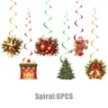 Weihnachten hängende Spiralen Dekoration 6Stk Set, goldene rote Party Decken Deko. - Gold Weihnachten Spiralen / 6er Set