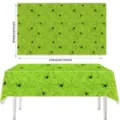 Halloween disposable table cover green spider web print PE tablecloth party decor supplies - 137*274CM / Green