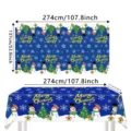 Blaue Weihnachten Tischdecke Einweg Schneemann Tischabdeckung Party Zubehör 274x137cm - Blau
