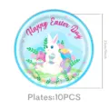 Osterhase Pappteller Party Geschirr 23cm 9 Zoll 10 Stk. dekorative Einwegteller fuer Osterfest - Ostern 9 Zoll Teller 10PCS