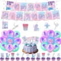 Kit de décoration de fête d'anniversaire avec bannière, ballon, topper de gâteau et spirales. - Ensemble de Décoration de Fête 5 Pièces