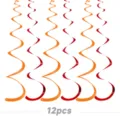 Erntedankfest Party hängende Spiralen Dekoration Set, rote und orange Ornament für Fest. - 12-teiliges Pack / Erntedankfest Spiral Streamer