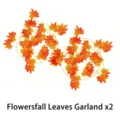 Detailansicht der künstlichen Herbst Ahornblatt Girlande in leuchtendem Orange, 2er Set. - Girlande 2 Einheiten
