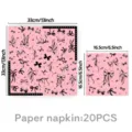 Rosa schwarze Schleife Papierservietten, 20 Stück pro Packung, elegante Partydekoration. - Servietten 20 Stück