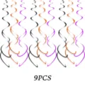 Halloween hanging swirl decorations set, black orange purple party ceiling swirls 9pcs pack. - Double Swirls 9pcs (3 Black + 3 Purple + 3 Orange)-Halloween