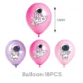 12Stk Astronaut Thema Latex Luftballons 12 Zoll Rosa Lila Weltraum Party Deko Zubehoer - Latex Ballon