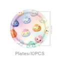 Süße kawaii pastell Regenbogen Teigtaschen Pappteller für Geburtstag Party Tischdeko 18cm - 7 Zoll 10 STK