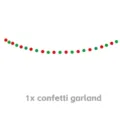 Guirlande de confettis en papier rouge et vert pour décoration de fête de Noël et ambiance festive. - Guirlande 1 Pièce - Décoration de Noël
