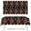 Nappe jetable de fete retro disco des annees 80 rectangulaire impermeable 137x274cm - Nappe des Années 80 137*274CM