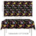 80er 90er retro party tischdecke einweg tischabdeckung lebendige arkade dekoration - Tischdecke - 90er-Stil (137*274) / 1 Stück (137*274cm)
