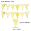 Summer lemon theme party decoration pennant banner set, 12 pieces hanging flags for party. - 12-Piece Set