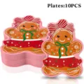 Weihnachten lebkuchenmann geformte pappteller, süße feiertag party geschirr bedarf, 10st. - Lebkuchenmann Mädchen Pappteller / 10er Pack