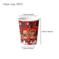 Weihnachten Pappbecher rot schwarz kariert Büffel Karo Party Einweg Trinkbecher 10Stk - Weihnachten Pappendeckel / 10er Pack