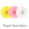 3 Stueck Papier Faecher PartyhaengeDeko bunte Blumenbaelle fuer sommerliche Feiern - Zitronen Papierfächer 3 Stück