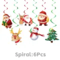 Weihnachten hängende Spiralen Dekoration Set für festliche Winter Party Deko 6Stk - Weihnachts-Hängespiralen