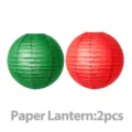 Bunte papierlaternenset mit zwei stück für partys und festliche dekorationen, runde form. - 8 Zoll Weihnachts-Papierlaterne / 2 Stück/Set
