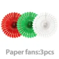 Weihnachtliche dekorative Papierfächer 3er Set rot grün weiß hängende Party Dekoration - 12 Zoll Weihnachts-Papierfächer / 3er-Set