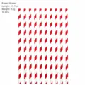 10pcs Red White Striped Paper Straws 19.7cm Eco-Friendly Drinking Straws Party Supplies - Red Straws