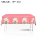 Oster rosa Tischdecke mit süßem Hasen und Eiern Muster für perfekte Party Dekorationen. - Rosa Hase Stil 137x183cm