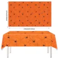 Disposable Halloween Spider Web Tablecloth Orange PE Party Table Cover 137x274cm - 137*274CM / Orange