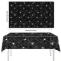 Halloween spider web disposable PE tablecloth, black and white party decorative table cover. - 137*274CM / Black