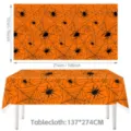 Halloween spider web printed disposable PE tablecloth, 137x274cm party decorative table cover. - 137*274CM / Yellow