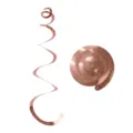 Rose gold PVC spiral hanging swirl decoration, vibrant party ceiling decor variant. - Single Spiral / Set of 6 / Rose Gold