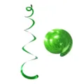Groene PVC spiraal hangende decoratie, plafond werveling feest decoratie voor feestdagen. - Enkele Spiraal / Set van 6 / Groen