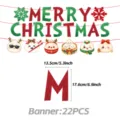 Χριστουγεννιάτικο banner διακόσμησης πάρτι με χαριτωμένα dumplings και γιορτινές σημαίες. - Πανό Χριστουγεννιάτικο Ψωμάκι 22 Τεμάχια