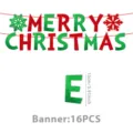 Christmas glitter banner red green letters party hanging decoration festive supplies 16pcs - Red Green Christmas Banner / 16 Pcs