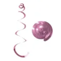 Roze PVC spiraal hangende wervelingen feestdecoraties plafond serpentines achtergrond - Enkele Spiraal / Set van 6 / Roze