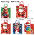 Kerst papieren cadeauzakjes 12 stuks set, schattige cartoon tasjes voor snoepjes. - Cartoon Figuur Stijl (Set Van 12) / 12 Stuks/Pak