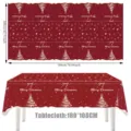 Nappe de table jetable de Noël en PE imperméable rouge housse de table de fête 180x108cm - Nappe de Noël Rouge Vin