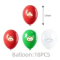 Christmas cartoon bun printed latex balloon set, 12 inch 18 pieces for party decoration. - Christmas Bun Balloon 18 Pieces