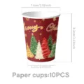 Weihnachten Einweg Pappbecher 10Stk Party Zubehör Tischdekoration festliche Artikel - Pappbecher 10 Stück/Packung (Kapazität ca. 9oz)