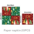 Weihnachtsbaum bedruckte Papierservietten 20Stk Einweg Party Geschirr 33x33cm Festliche Deko - Servietten 20 Stück/Packung (Gefaltete Größe 16.5x16.5cm)