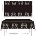 Halloween black tablecloth with skeleton hands print waterproof party table decor 137x183cm - Skeleton Hand / 54*72inch