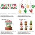 Ensemble de décoration de fête de Noël comprenant bannière spirales gâteau rouge vert. - Ensemble de 4 Pièces de Noël Rouge Vert