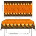Halloween disposable tablecloth 137x183cm waterproof pumpkin skeleton party table cover. - Tombstone Pumpkin / 54*72inch