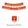 Σετ banner κρεμαστής διακόσμησης χριστουγεννιάτικου πάρτι με 16 τεμάχια εορταστικές σημαίες. - Χριστουγεννιάτικο Banner Στυλ 02