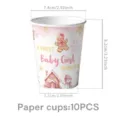 Roze peperkoekhuis babyborrel papieren bekers, zoete meisje feest wegwerp servies artikelen. - Peperkoekhuisje Thema / Papieren Bekers 10 STUKS