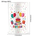 Birthday party gift bags, 30pcs plastic festive present bags with balloons and cake print. - Style 01 / 10 Pieces Pack